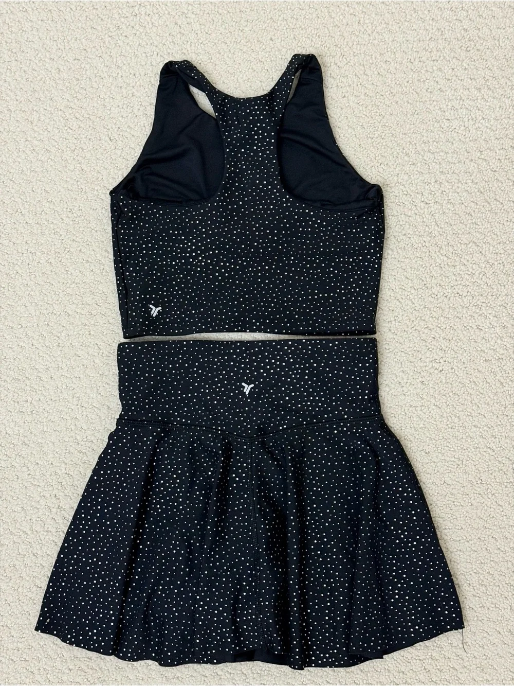 Old Navy Black Polka Dot Two-Piece Girls Active Set